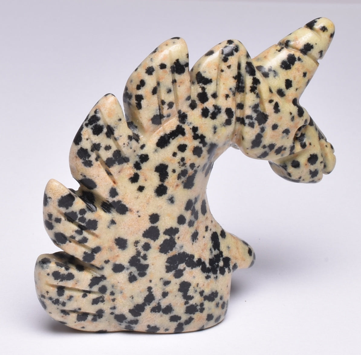 DALMATION JASPER  UNICORN CARVING  P52