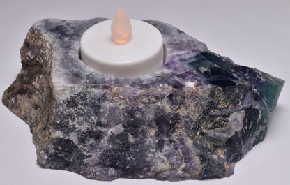 FLUORITE CRYSTAL TEA LIGHT HOLDER P19