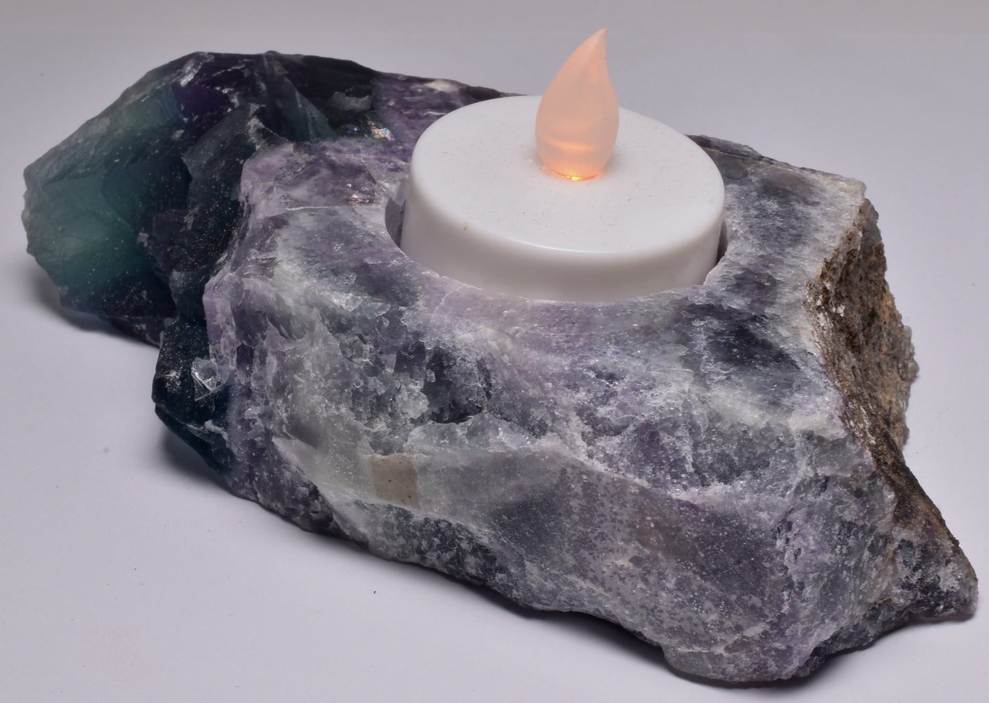 FLUORITE CRYSTAL TEA LIGHT HOLDER P19