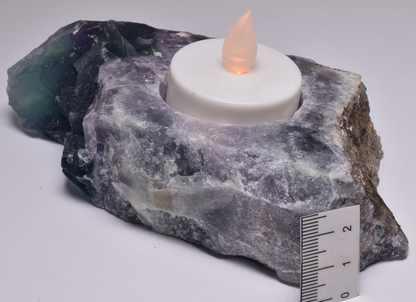 FLUORITE CRYSTAL TEA LIGHT HOLDER P19