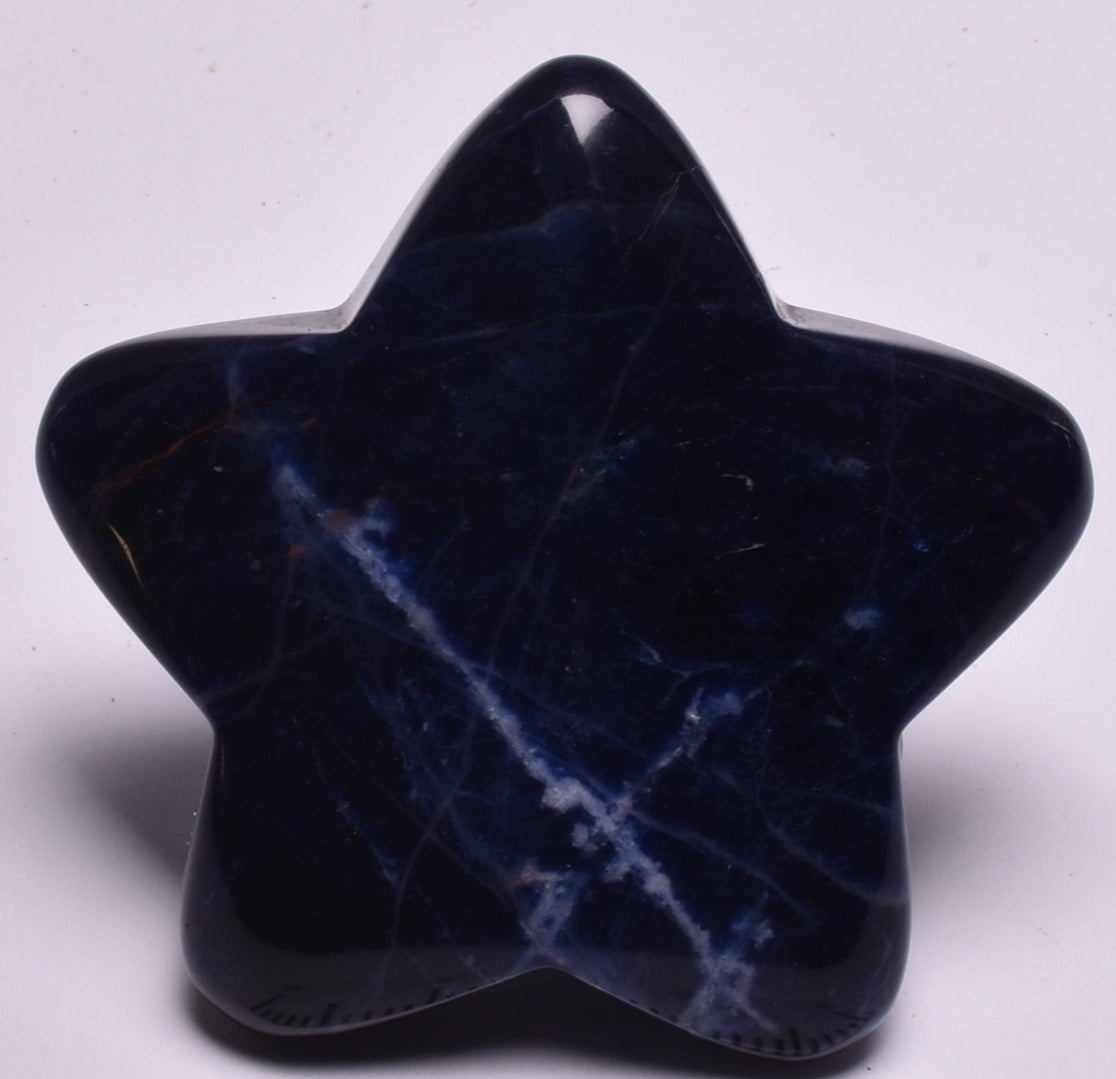 SODALITE CRYSTAL STAR CARVING P958