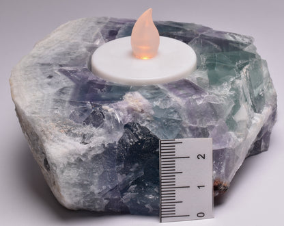 FLUORITE CRYSTAL TEA LIGHT HOLDER P967