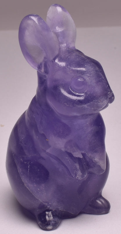 FLUORITE CRYSTAL RABBIT CARVING 5 cm P984