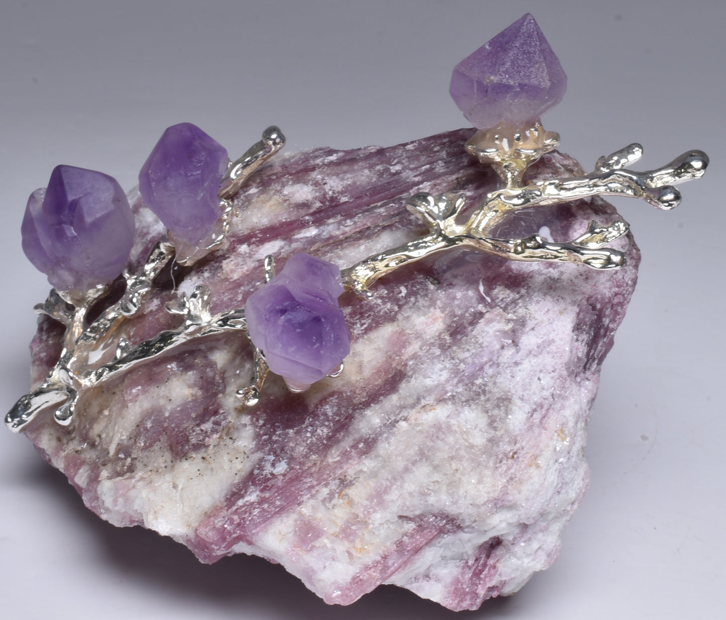 PINK TOURMALINE with AMETHYST TREE P1071