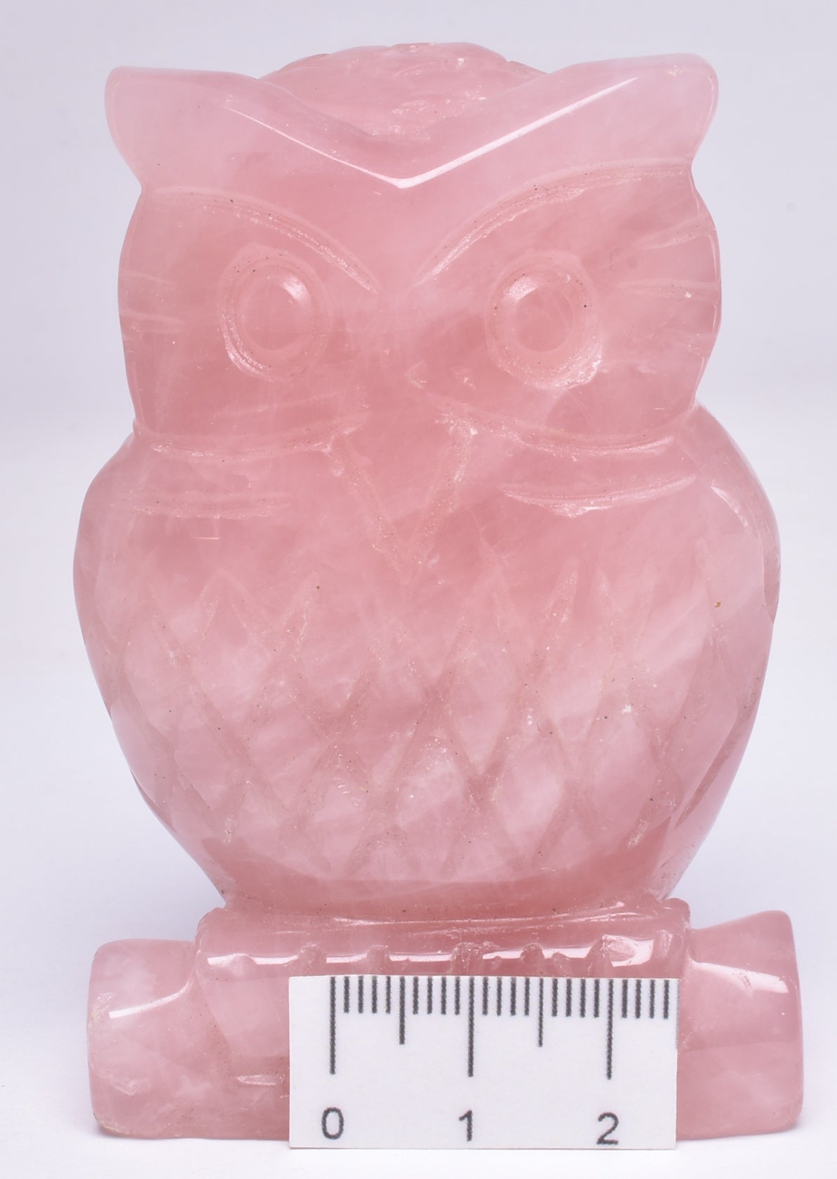 ROSE QUARTZ CRYSTAL CARVED OWL P593