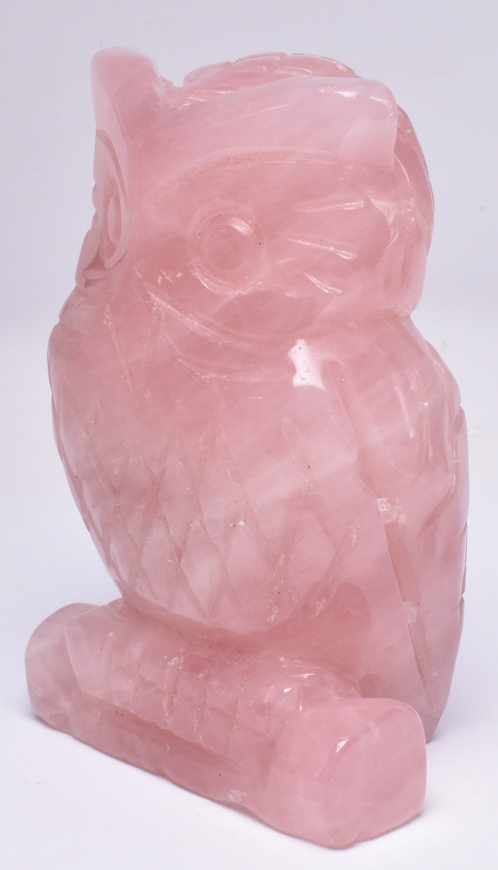 ROSE QUARTZ CRYSTAL CARVED OWL P593