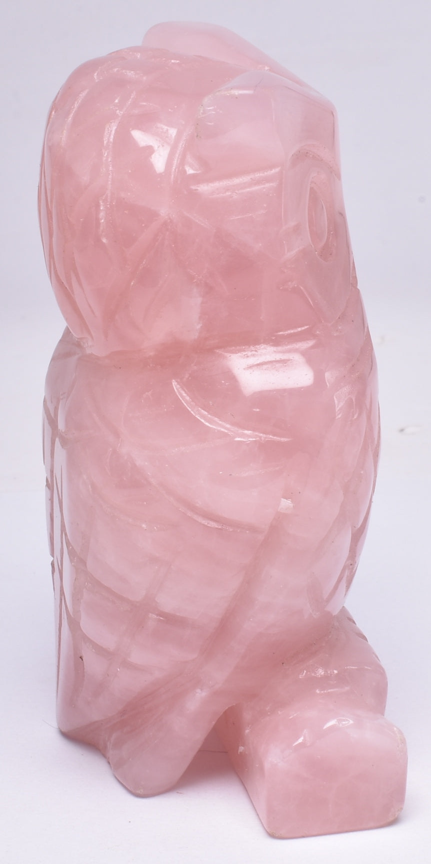 ROSE QUARTZ CRYSTAL CARVED OWL P593