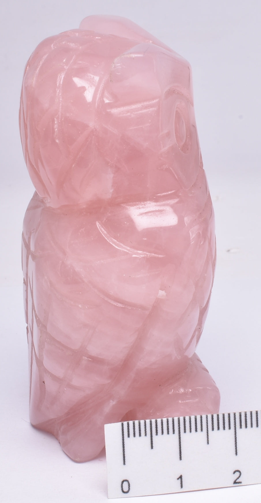 ROSE QUARTZ CRYSTAL CARVED OWL P593