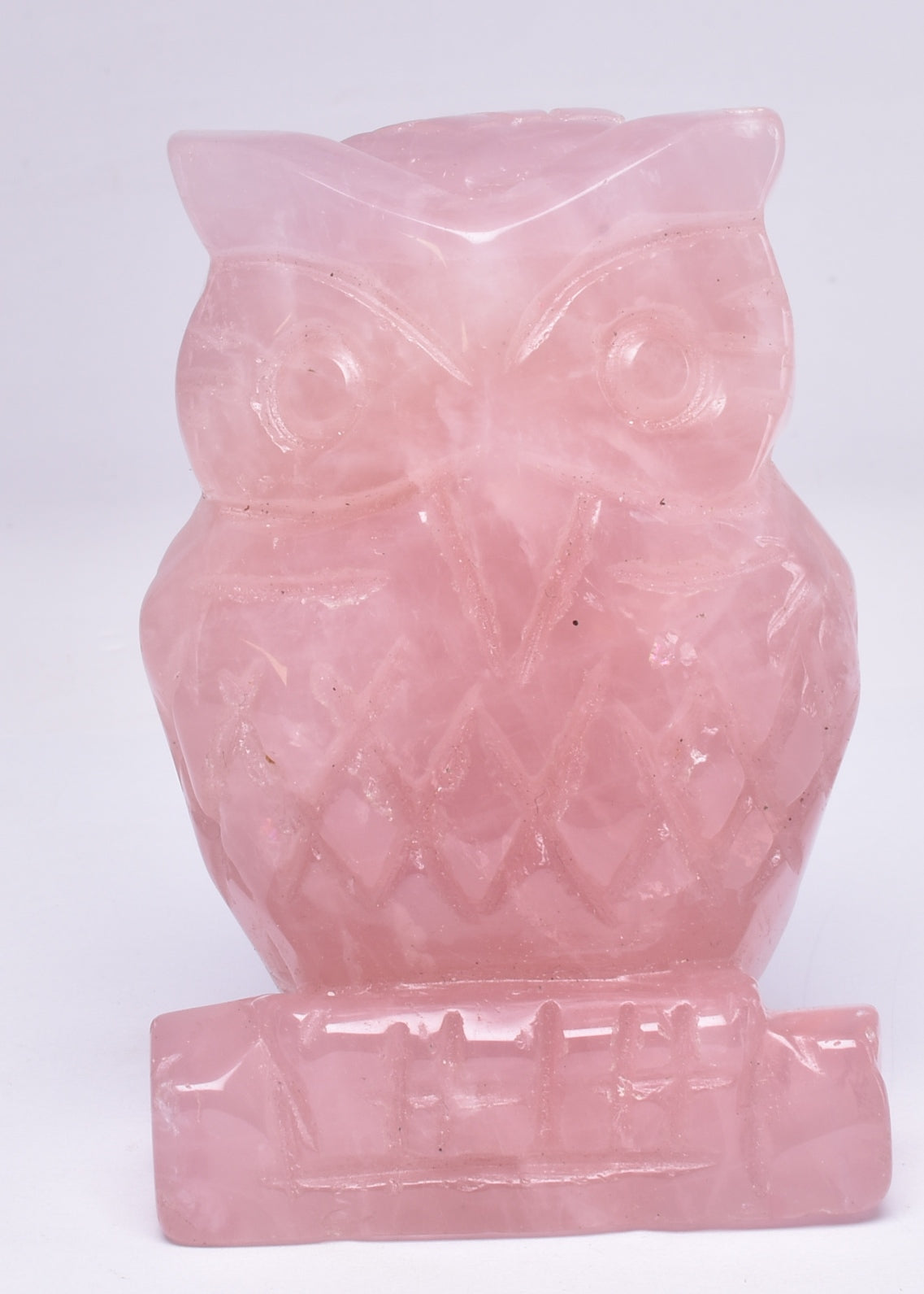 ROSE QUARTZ CRYSTAL CARVED OWL P1132