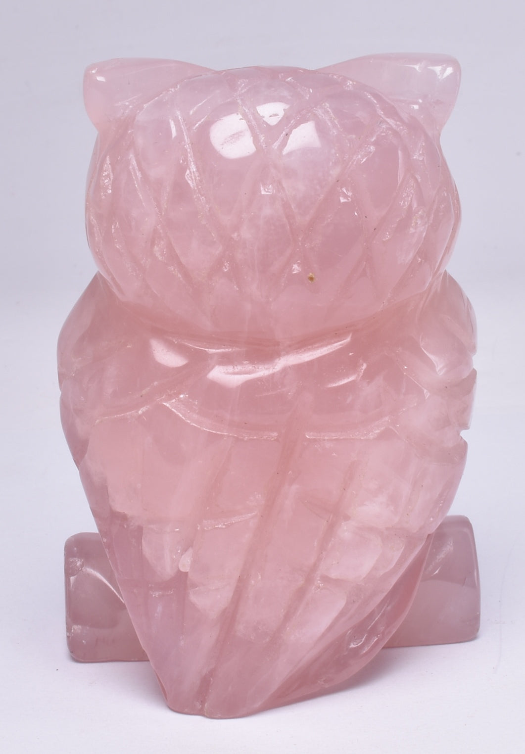 ROSE QUARTZ CRYSTAL CARVED OWL P1132