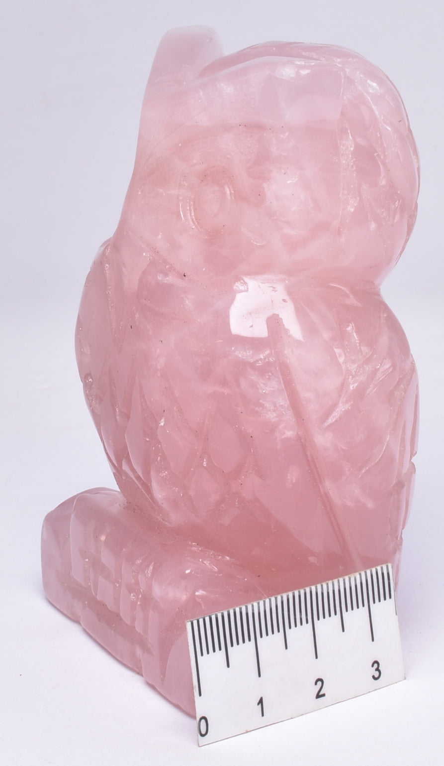 ROSE QUARTZ CRYSTAL CARVED OWL P1132