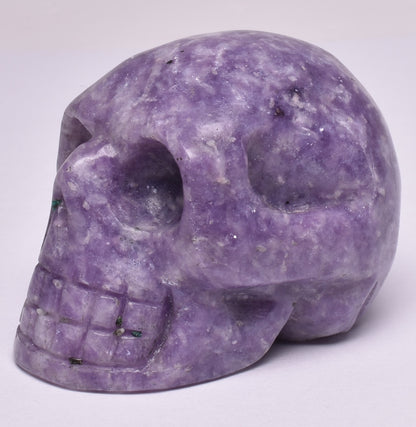 LEPIDOLITE CRYSTAL CARVED SKULL P1139