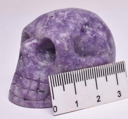 LEPIDOLITE CRYSTAL CARVED SKULL P1139