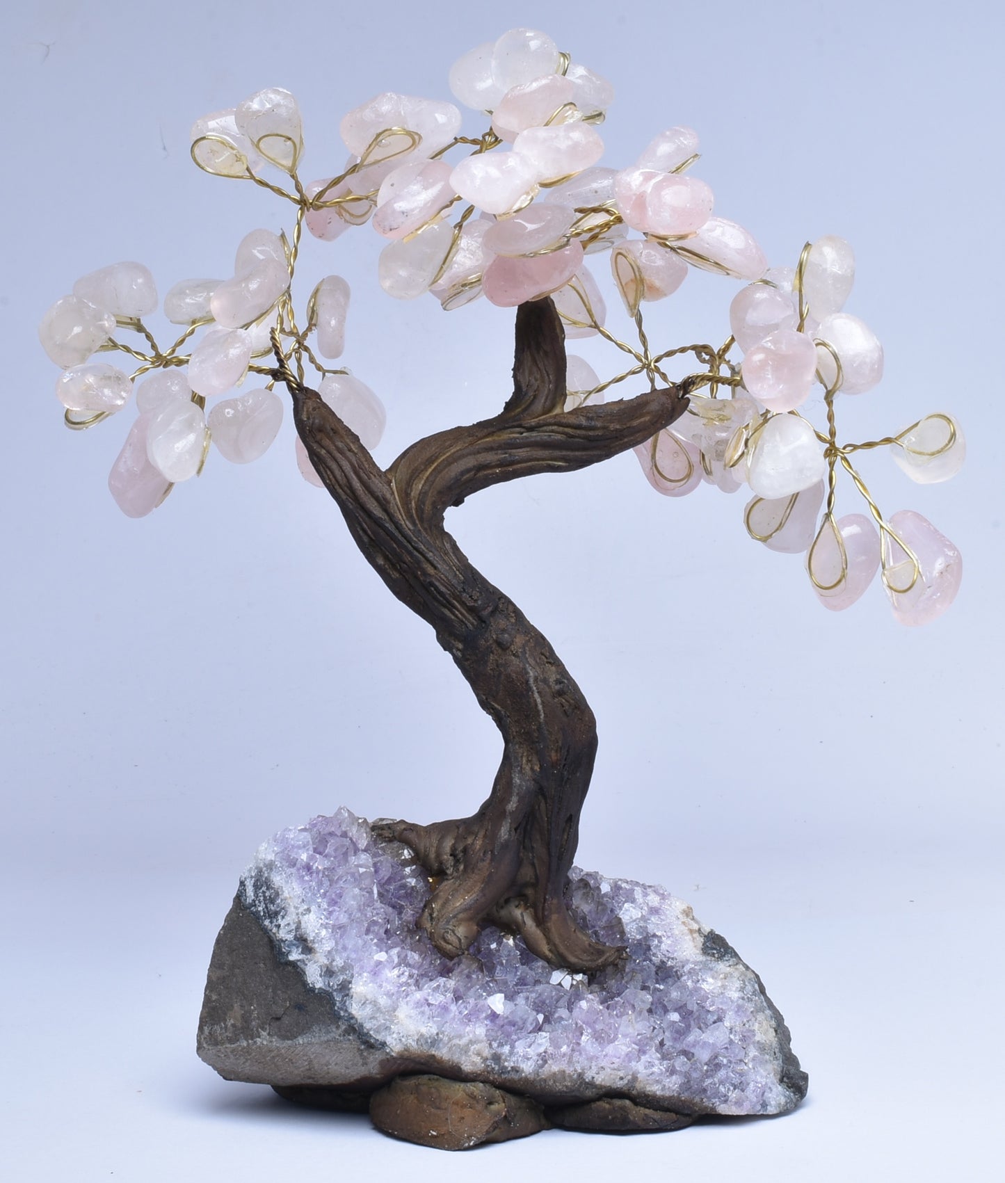 ROSE QUARTZ and AMETHYST CRYSTAL TREE P72