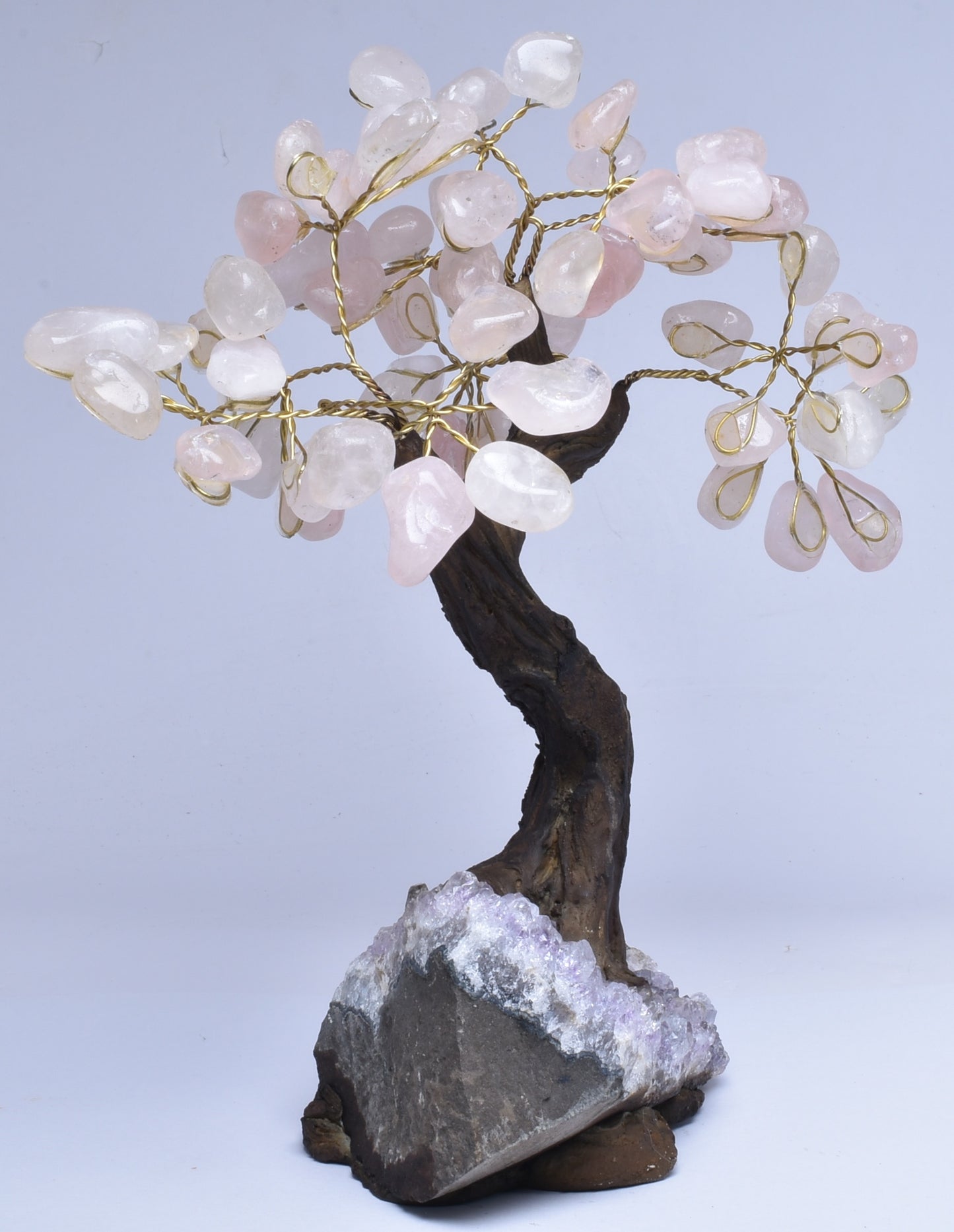 ROSE QUARTZ and AMETHYST CRYSTAL TREE P72