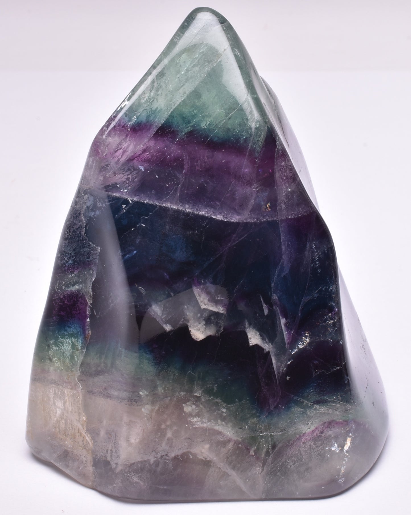 FLUORITE CRYSTAL CARVED FLAME P71