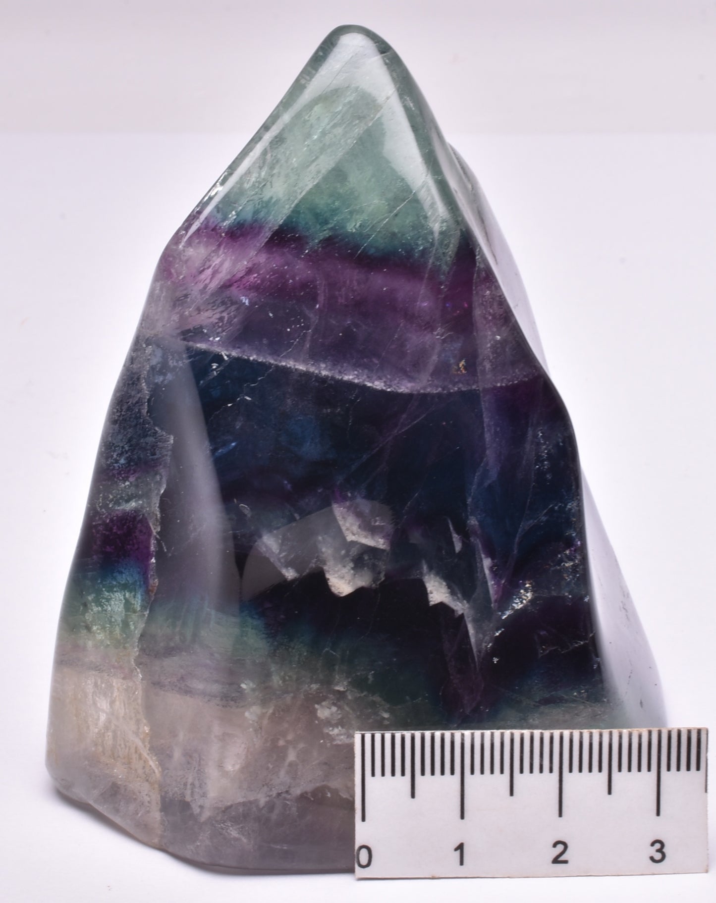 FLUORITE CRYSTAL CARVED FLAME P71