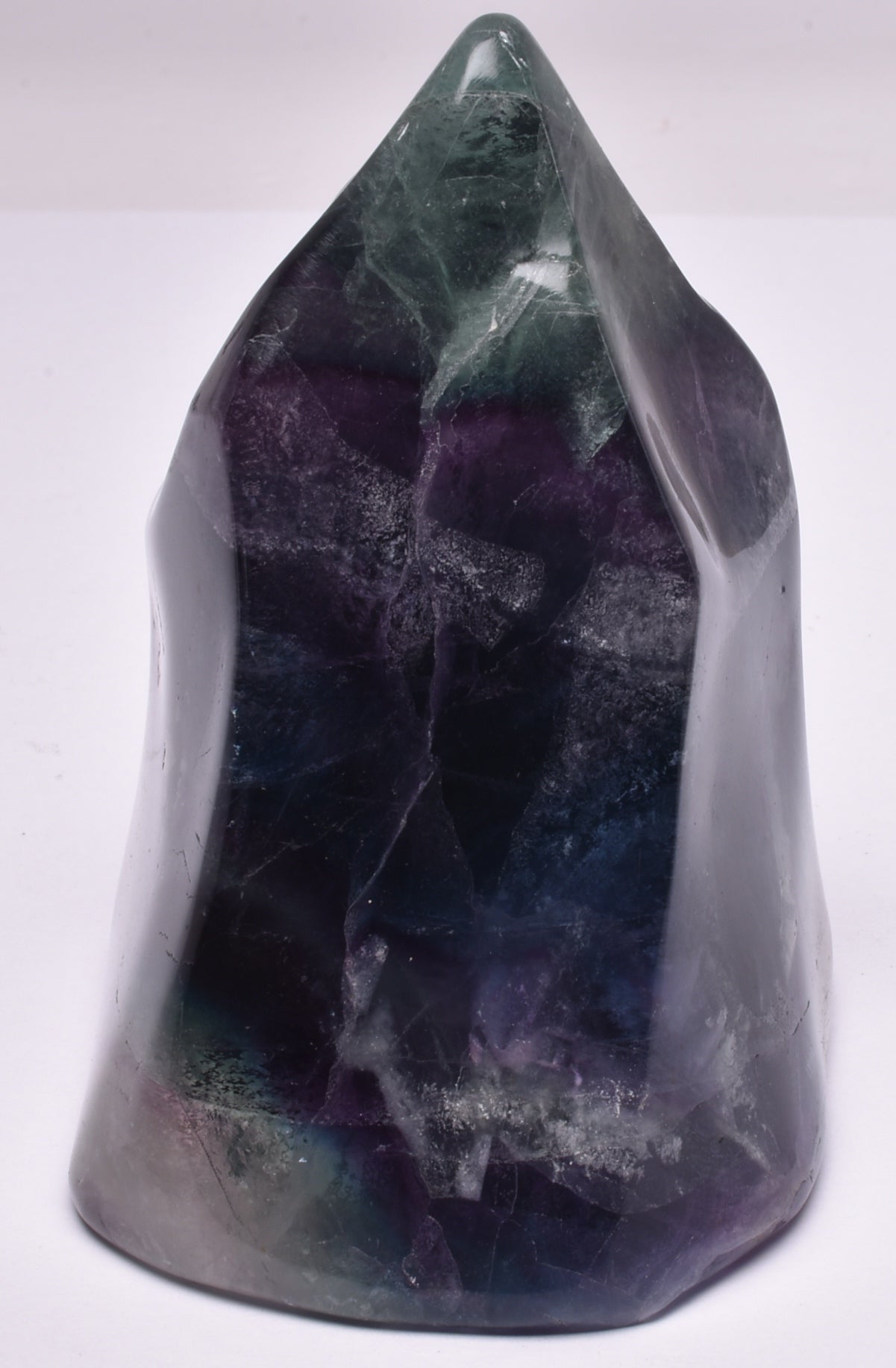 FLUORITE CRYSTAL CARVED FLAME P71