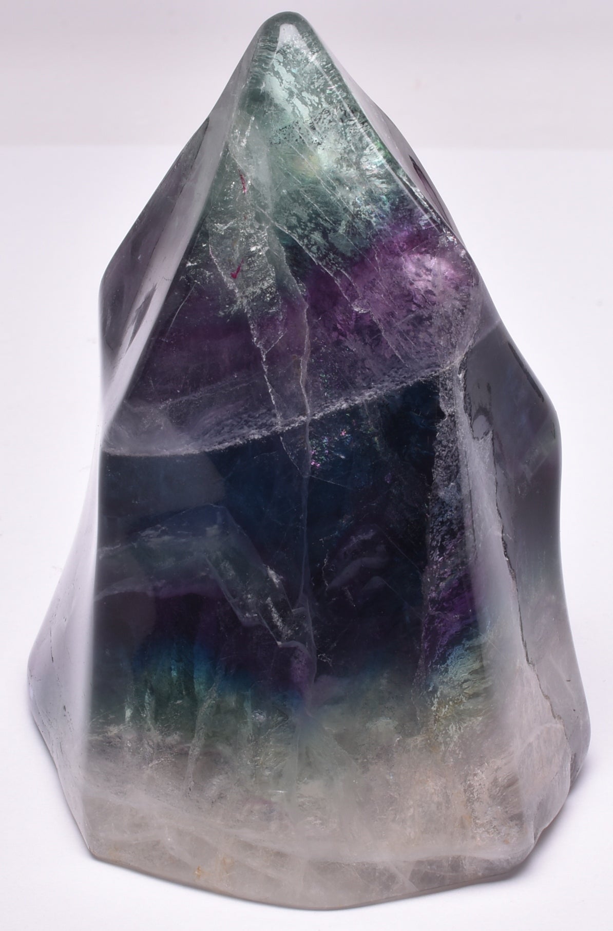 FLUORITE CRYSTAL CARVED FLAME P71