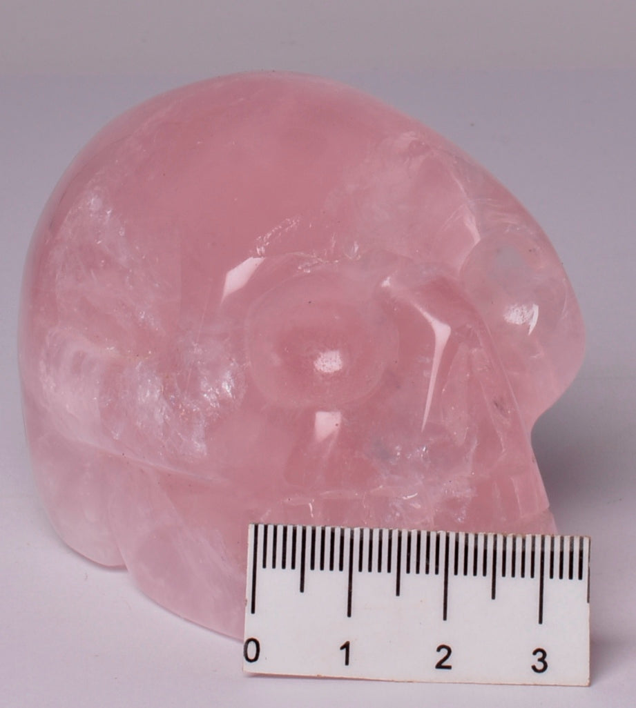 ROSE QUARTZ CRYSTAL CARVED SKULL P103