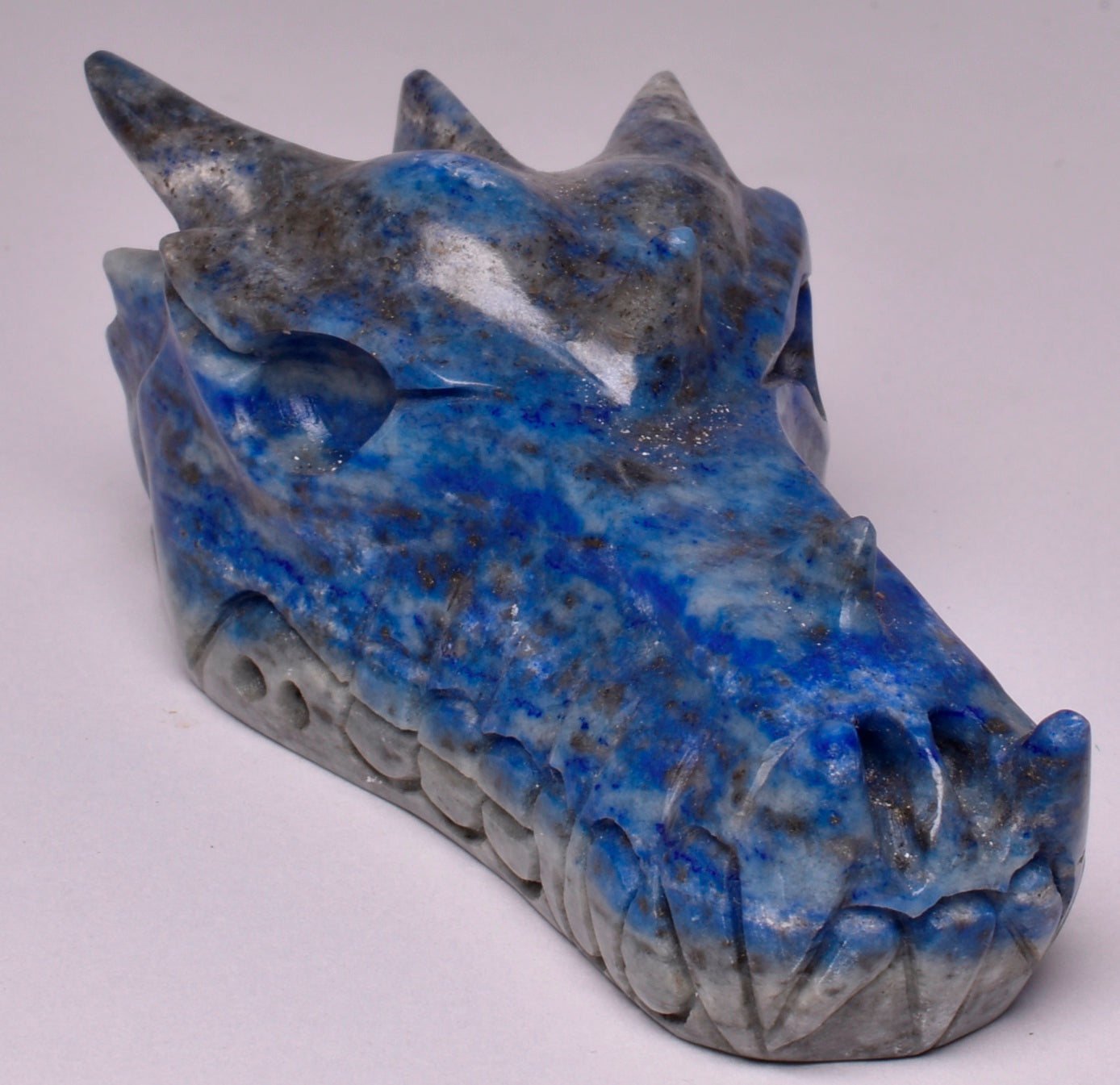 LAPIS LAZULI DRAGON HEAD CARVING P107