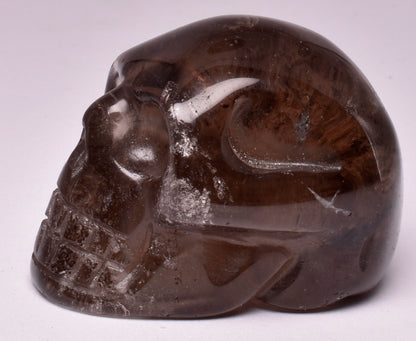 SMOKEY QUARTZ CRYSTAL CARVED SKULL P79