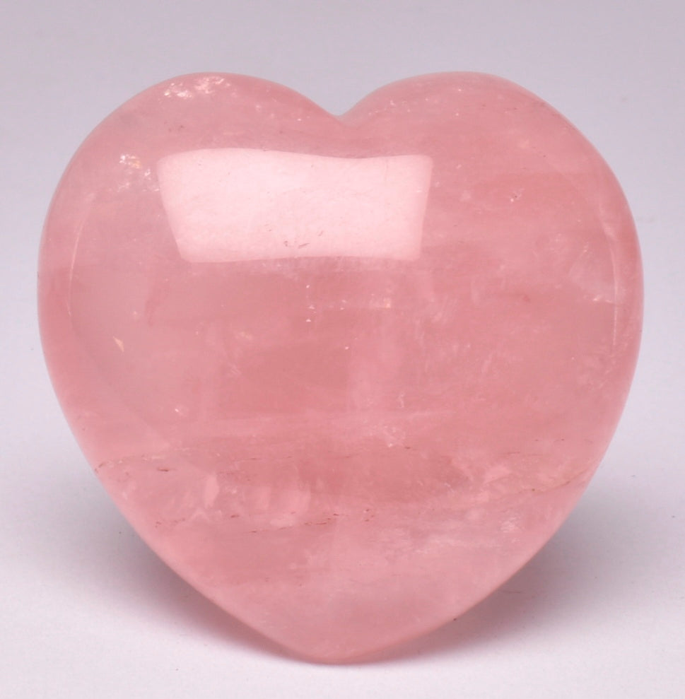 ROSE QUARTZ POLISHED CRYSTAL HEART CARVING  P84