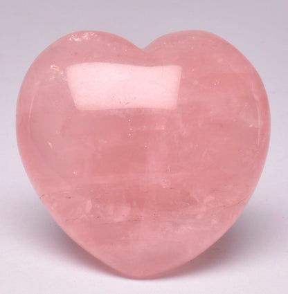 ROSE QUARTZ POLISHED CRYSTAL HEART CARVING  P84