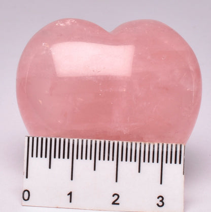 ROSE QUARTZ POLISHED CRYSTAL HEART CARVING  P84