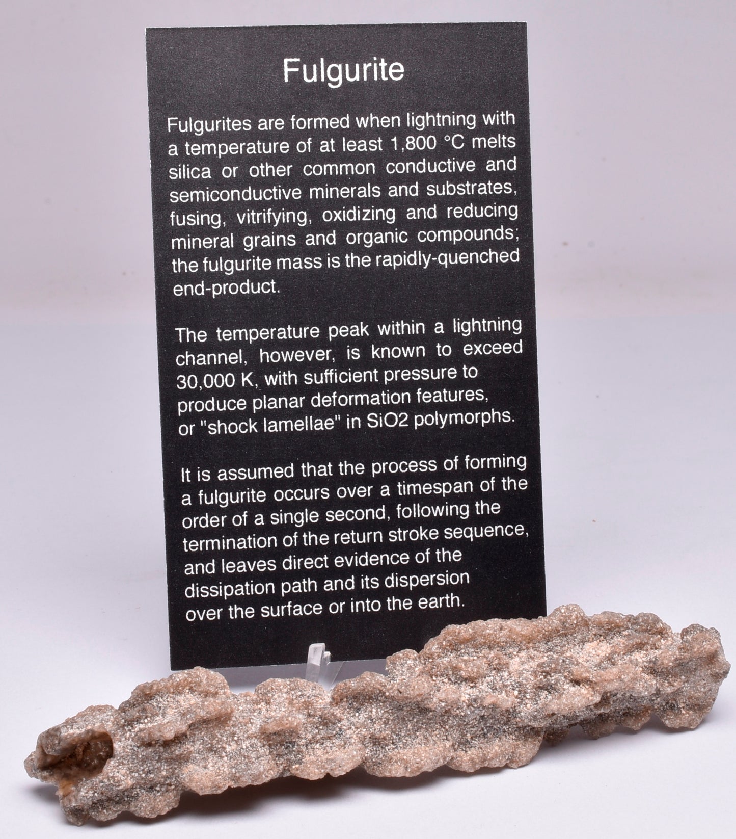 FULGURITE LIGHTNING STRIKE GLASS MOROCCO MT50