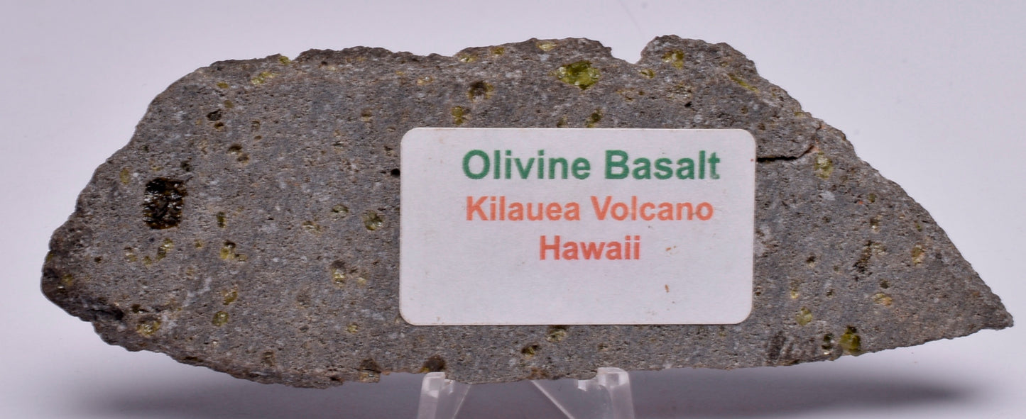 OLIVINE BASALT SLICE, KILAUEA VOLCANO, HAWAII S196