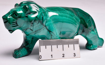 MALACHITE CRYSTAL LION CARVING