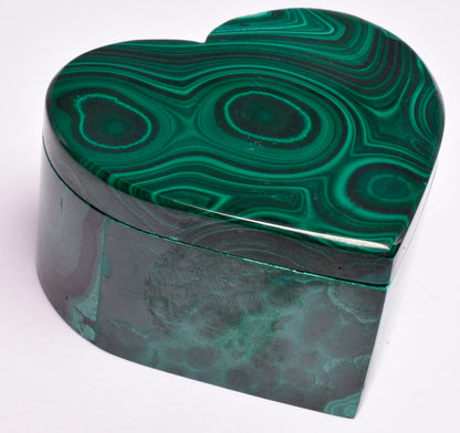 MALACHITE HEART TRINKET BOX P875