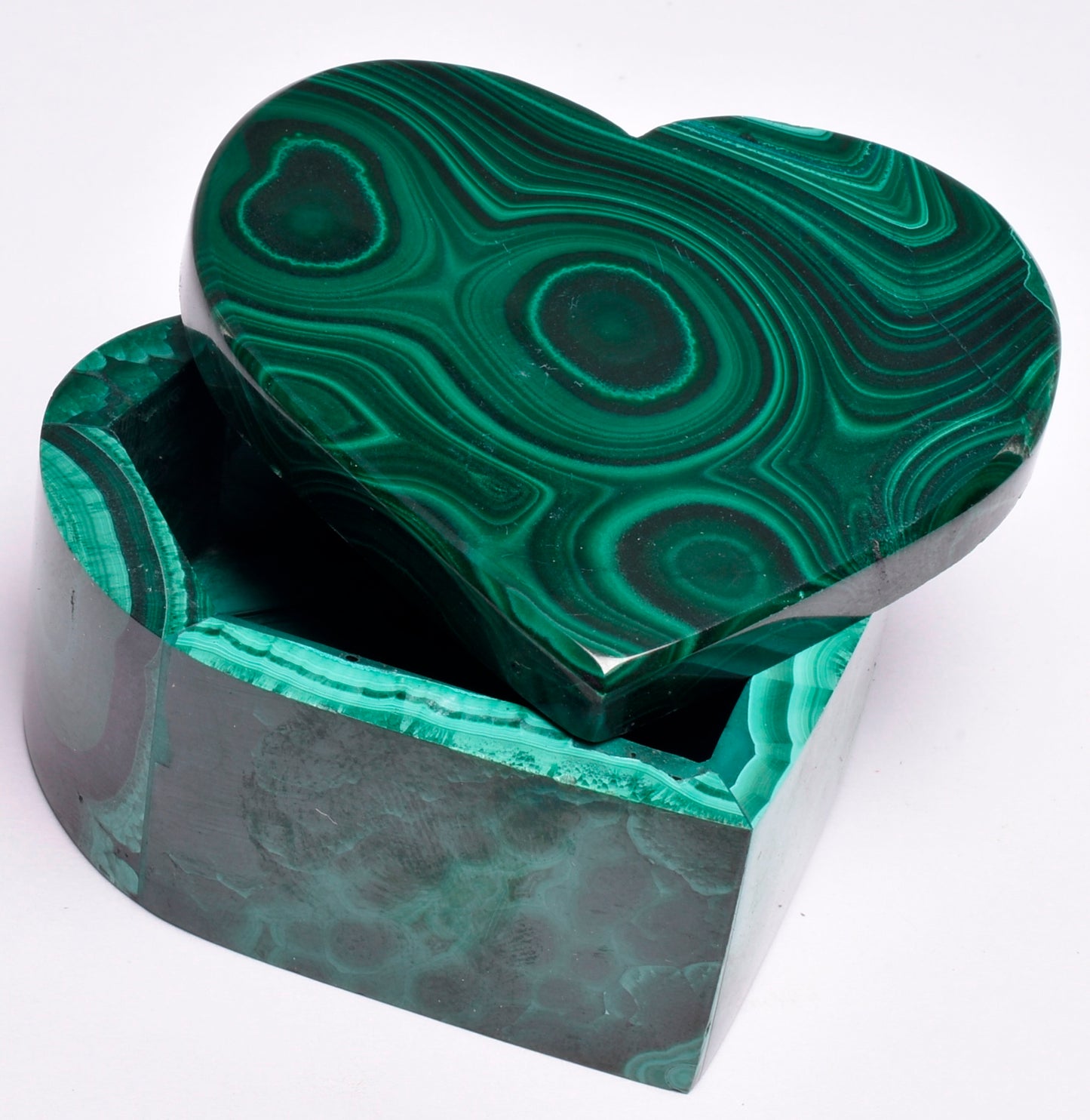 MALACHITE HEART TRINKET BOX P875