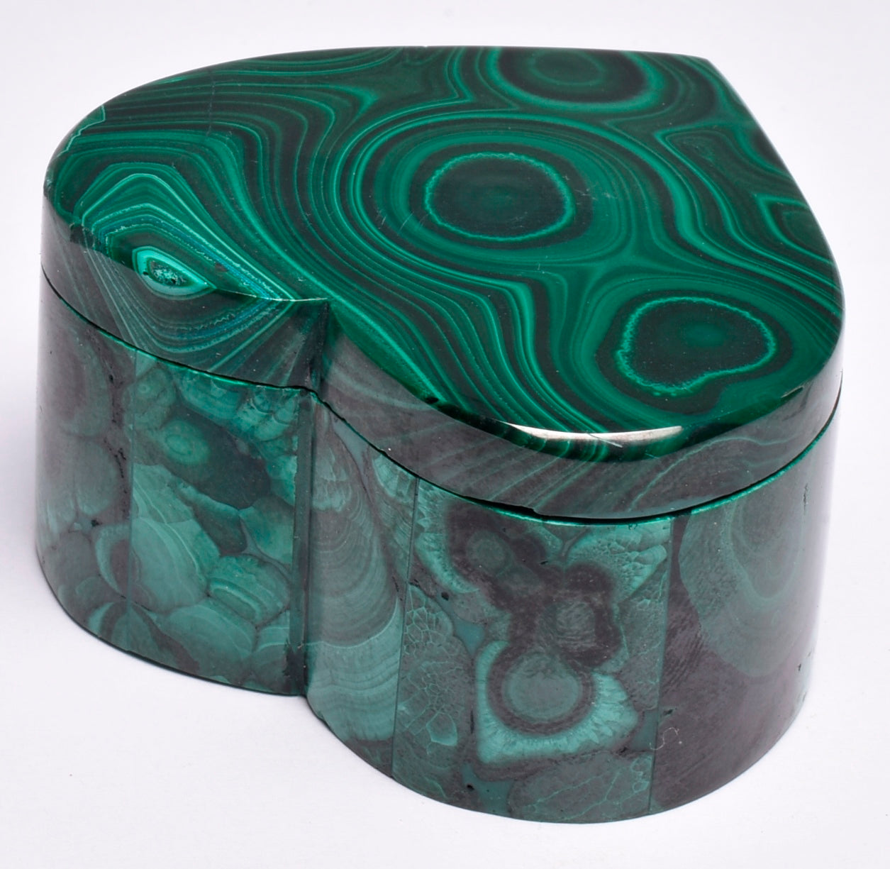 MALACHITE HEART TRINKET BOX P875