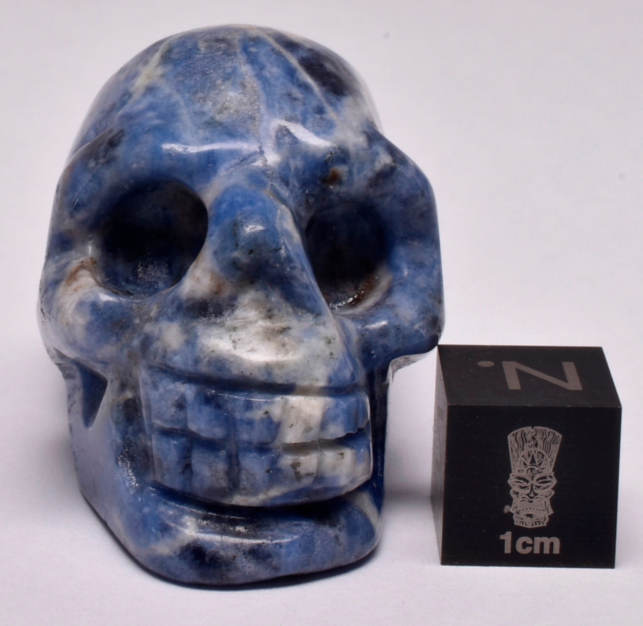 SODALITE CRYSTAL CARVED SKULL P459