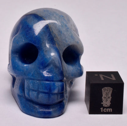 BLUE AVENTURINE CRYSTAL CARVED SKULL P460