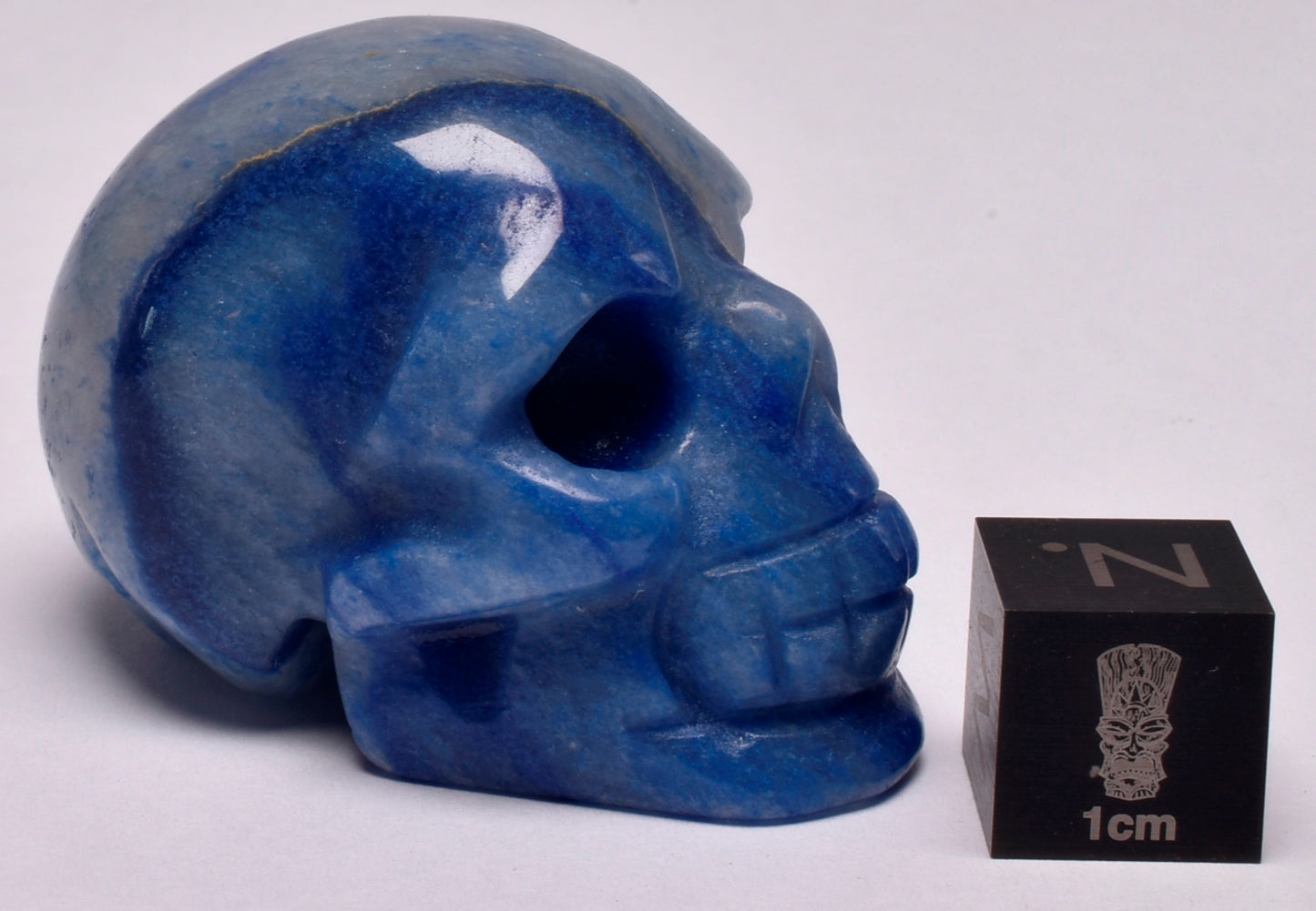 BLUE AVENTURINE CRYSTAL CARVED SKULL P460