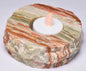 GREEN ONYX TRAVERTINE TEA LIGHT CANDLE HOLDER P688