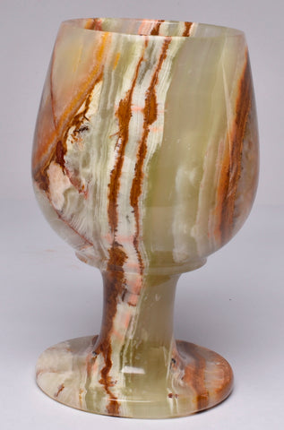 GREEN ONYX TRAVERTINE WINE GOBLET P689