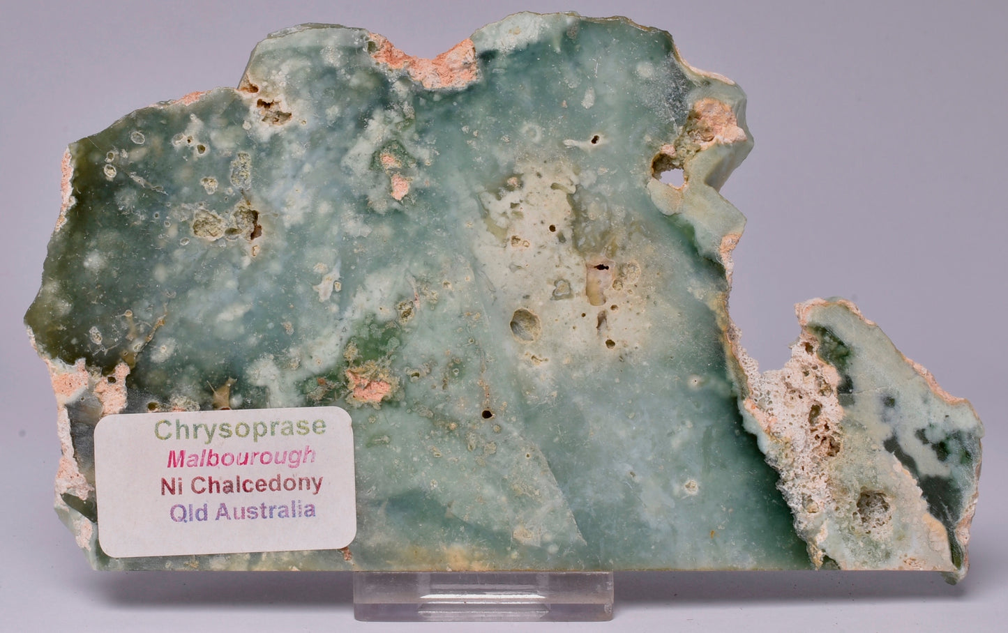 CHRYSOPRASE Polished CRYSTAL Slice, 155g, QLD Australia S703