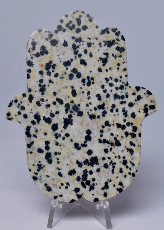 CRYSTAL DALMATION JASPER HAMSA HAND P77