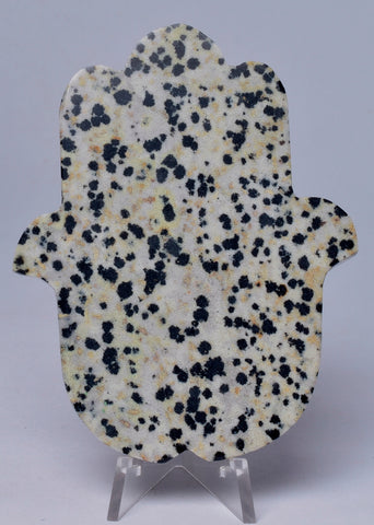 CRYSTAL DALMATION JASPER HAMSA HAND P77