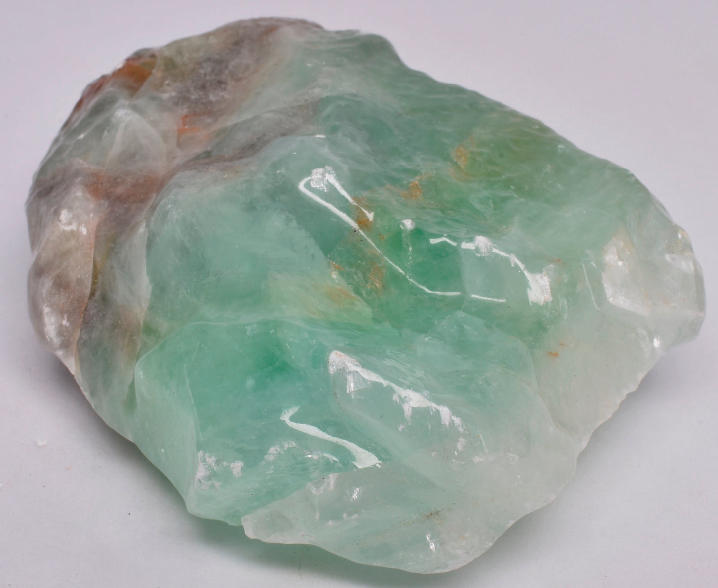 GREEN CALCITE CRYSTAL IN NATURAL ROUGH ROCK FORM R46