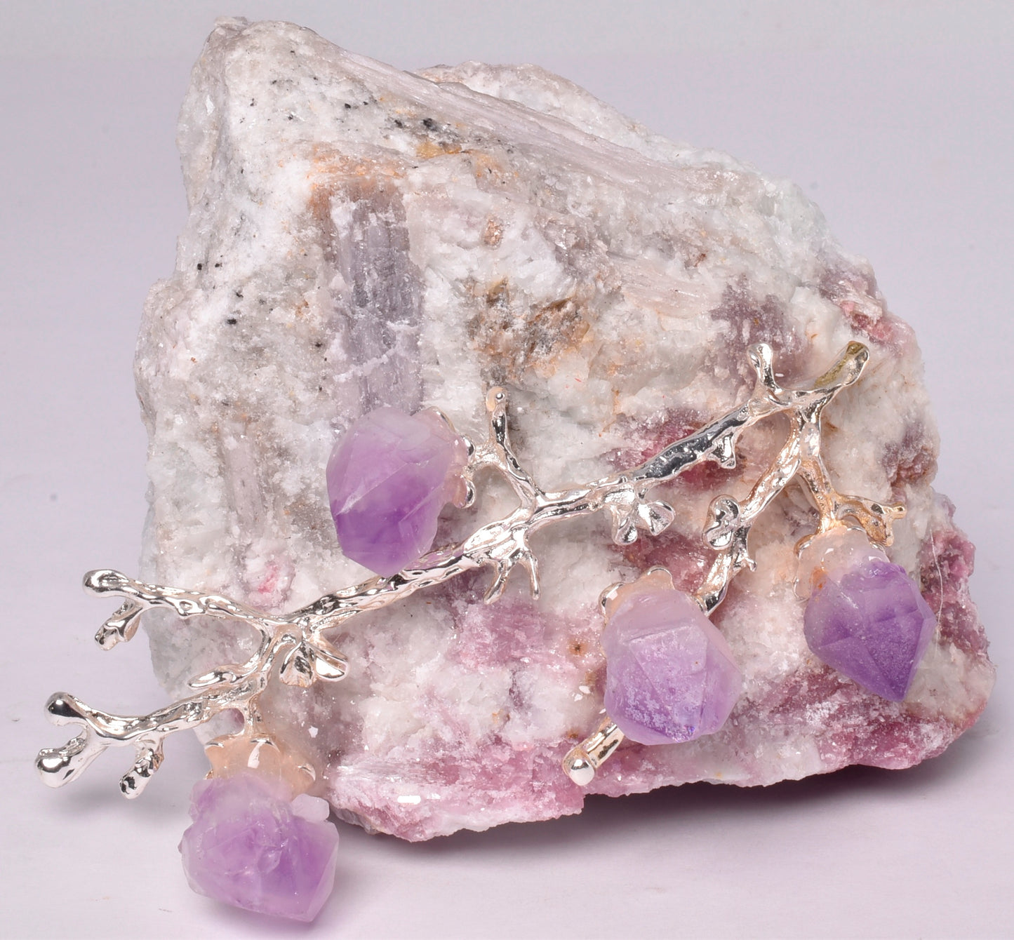 PINK TOURMALINE with AMETHYST TREE P812