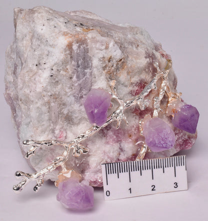 PINK TOURMALINE with AMETHYST TREE P812