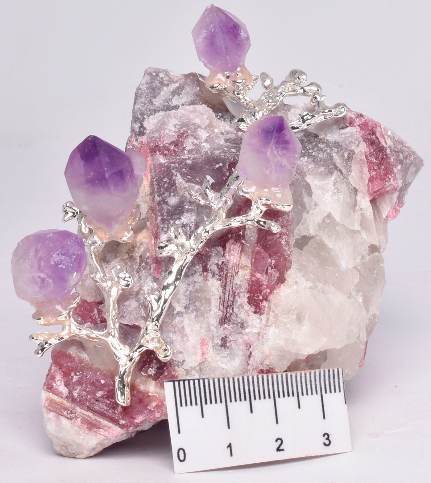 PINK TOURMALINE with AMETHYST TREE P831