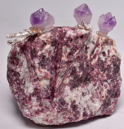 PINK TOURMALINE with AMETHYST TREE P977