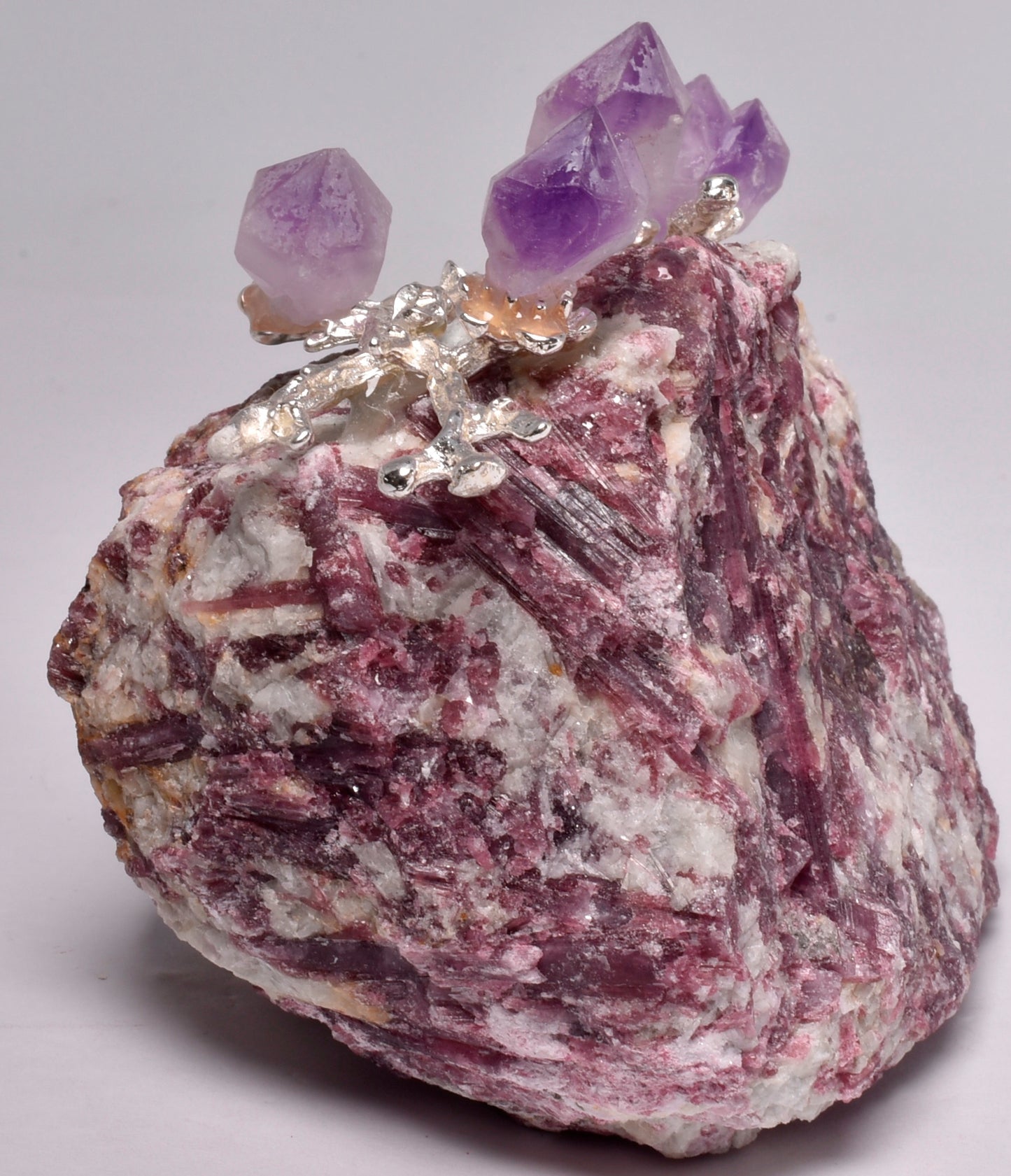 PINK TOURMALINE with AMETHYST TREE P977