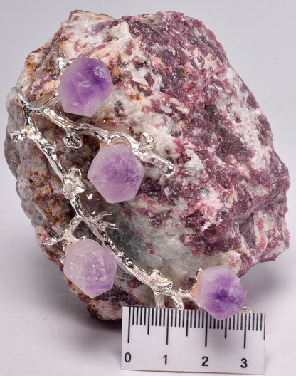 PINK TOURMALINE with AMETHYST TREE P977